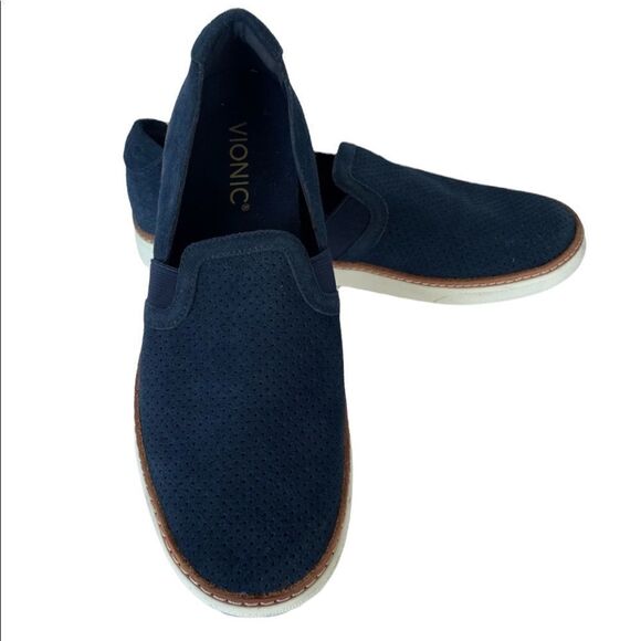 VIONIC SLIP-ON SNEAKER in Navy - Picture 1 of 9